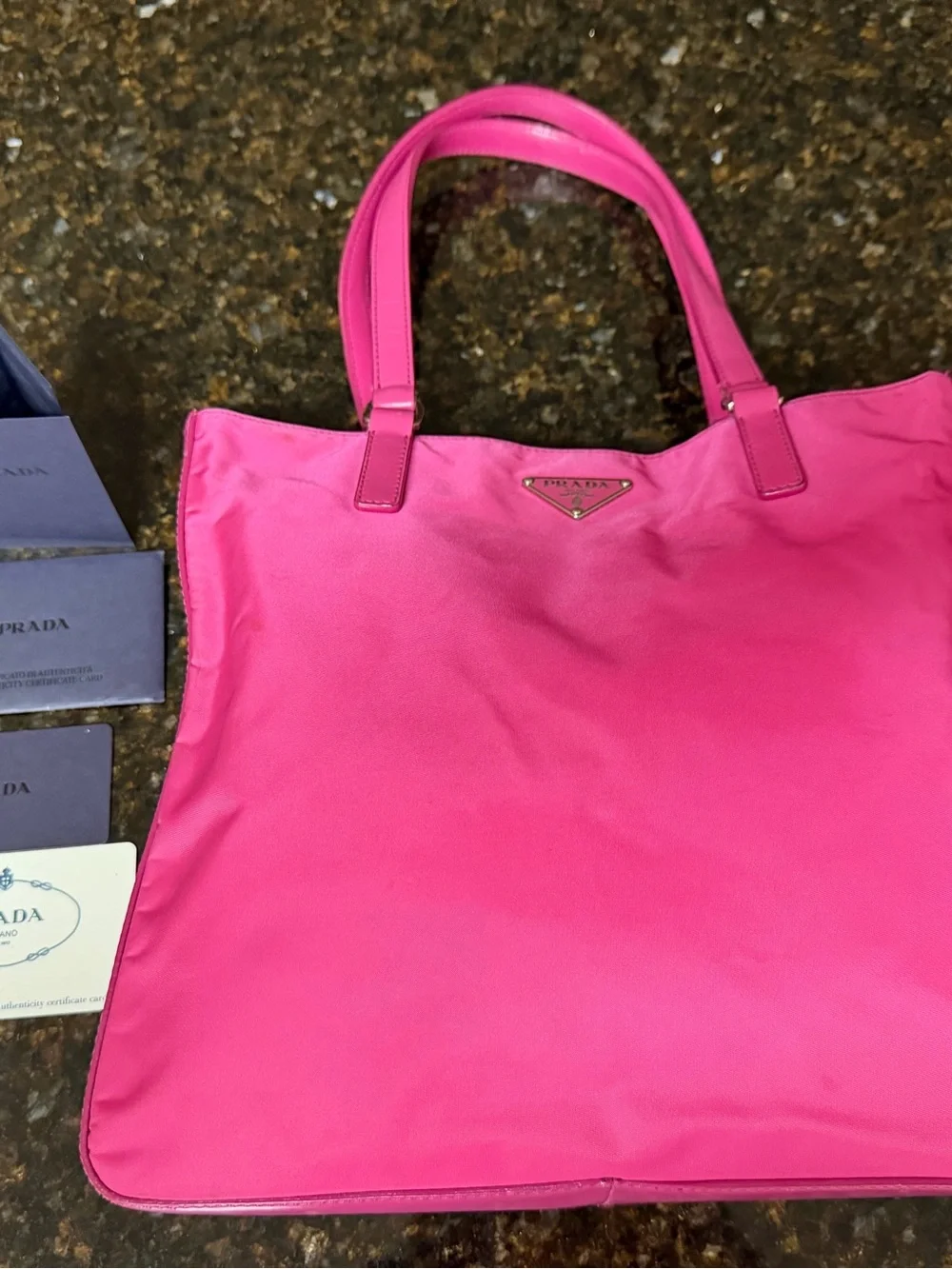 Prada Magenta Nylon Tote with Leather Handles - Picture 3 of 15